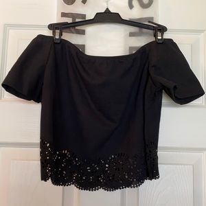 NWT SHEIN BLACK BEAUTY- CUT OUT DETAIL BARDOT TOP!